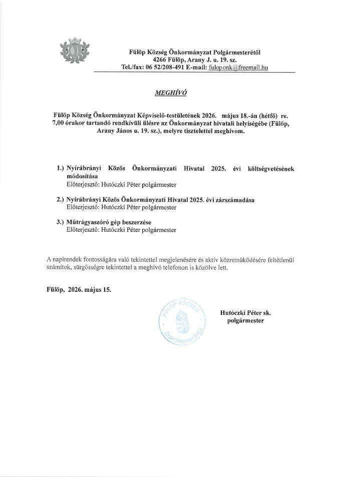 Meghivo 20260518