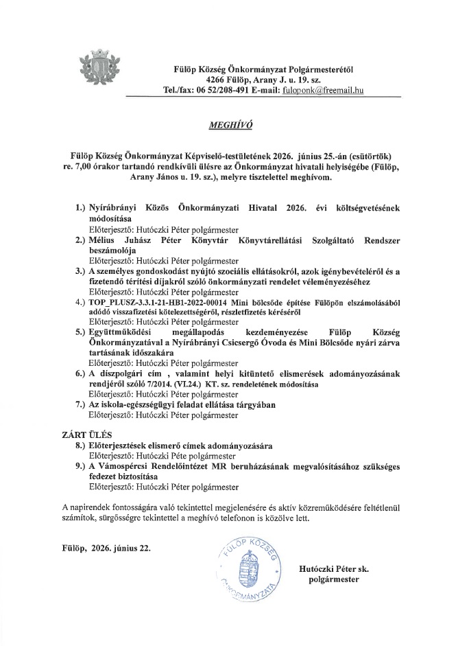 Meghivo 20260625